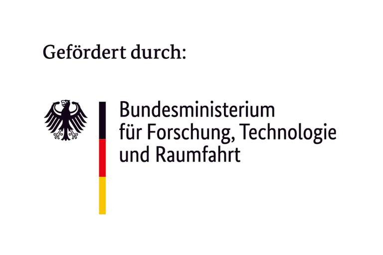 Gefördert durch: (Logo des) Bundesministerium(s) für Forschung, Technologie und Raumfahrt