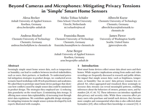erste Seite des Papers "Beyond Cameras and Microphones: Mitigating Privacy Tensions in 'Simple' Smart Home Sensors"