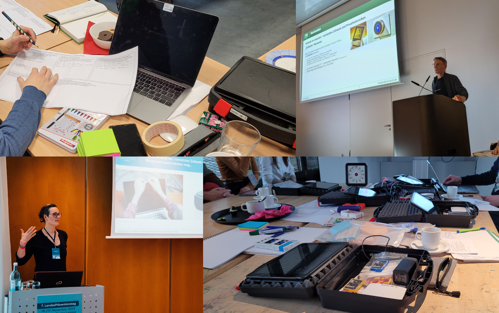 Collage an Bildern aus Workshops und Vorträgen
